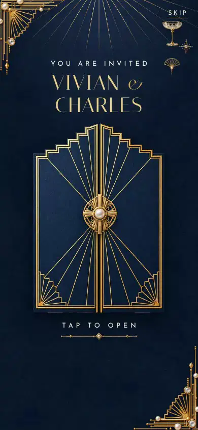 Screen recording: the Art Deco Black-Tie gatefold opens