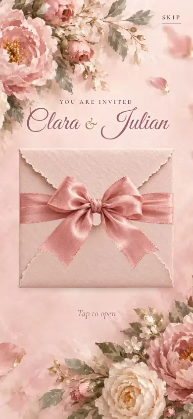 Screen recording: the Blush Garden Rose envelope opens