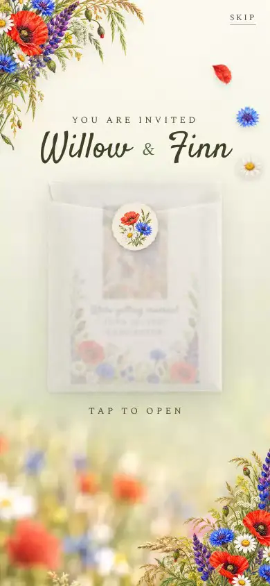 Screen recording: the Wildflower Meadow Vellum sleeve opens